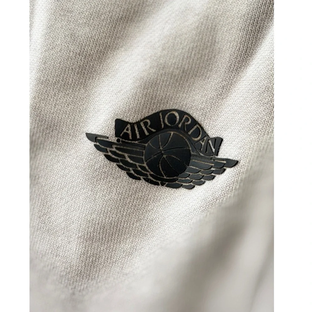 Air Jordan Mens XXL Grey Acid Wash Fleece Shorts Wings Logo Streetwear Vtg Rare‎